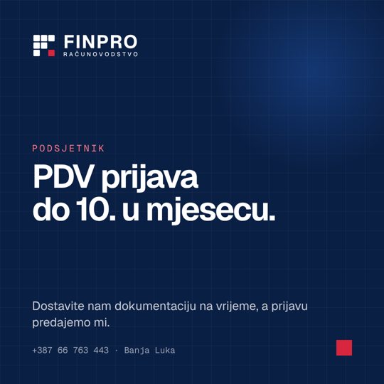 Objava PDV podsjetnik